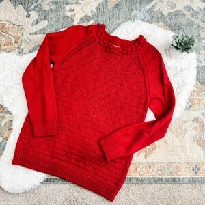Loft Red Long Sleeve Sweater- Size L